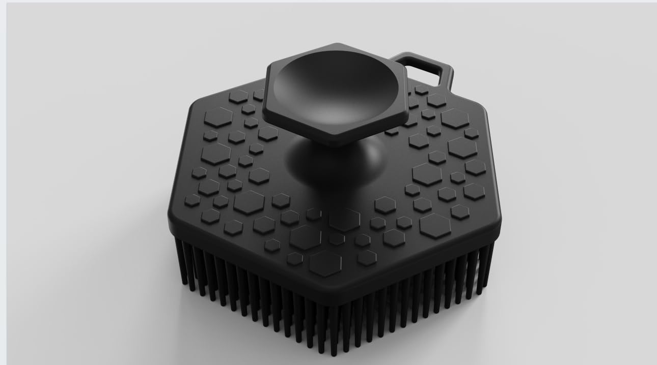 Szyeequoo Silicone Air Fryer Cleaning Brush, Pack of 3, One-Piece, Black