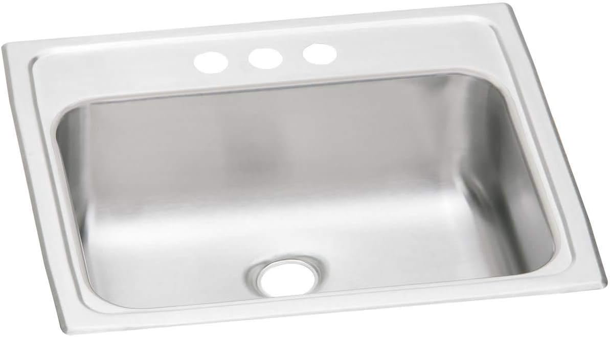 Elkay Celebrity PSLVR19173 Single Bowl Top Mount Stainless Steel Bathroom Sink