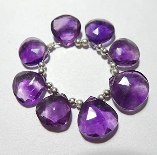 Amethyst Feceted Heart perles naturelles pour créer vos bijoux de l'été