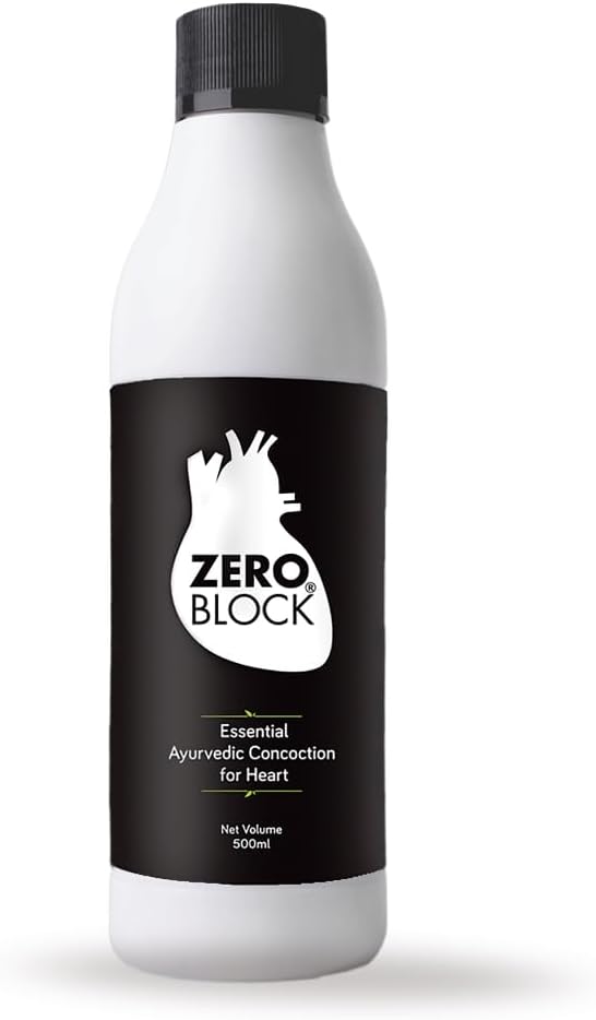 - ZERO BLOCK – Ayurvedic Heart-Health Concoction for Adults 30+ (Apple Cider Vinegar, Ginger, Garlic, Lemon & Honey) – Daily 15 ml Dose, 500 ml