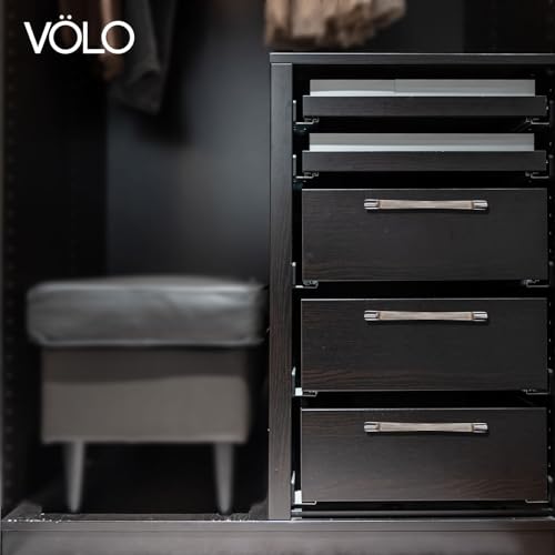 Image of VOLO Wardrobe Cabinet Handle - Sleek Pull Handle for Drawers, Wardrobes, Sliding Doors, and Cabinets in Kitchen, Bedroom, and Office (R-241) (2, Silver, 160MM (8 Inch))