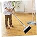 Beavorty Long Handle Broom and Dustpan Set Lightweight Stainless Steel with Rotation Foldable Design for Easy Storage Nonstick Bristles for Effortless Floor