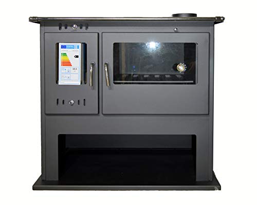 Holzofen mit Backofen Eco Design BlmSchV-2 Festbrennstoffkocher 10 kW Heizleistung