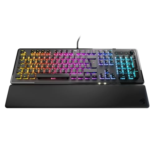Roccat Vulcan II – Meccanico PC Gaming-Tastatur, cavo RGB-Beleuchtung, abnehmbare Handballenauflage, Titan II Linear Schalter, Aluminiumplatte, Schwarz - Tastiera gaming - Immagine 6