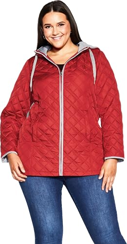 EVANS Women's Plus Size Coat Multi Stitch Quilted