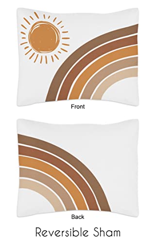Sweet Jojo Designs Rainbow Vintage Boho Sun Boy Girl Twin Bedding Comforter Set Kid Pumpkin Rust Orange Taupe Brown And White Bohemian Sky Desert Sunshine Nature Minimalist Gender Neutral Retro Arches #TOP2