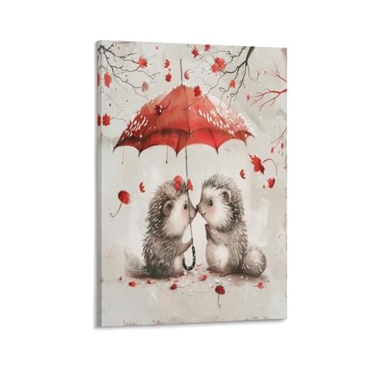 Adorable Hedgehog Couple Wall Art Print