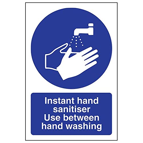 V Safety Mandatory General - Instant Hand Sanitiser Use Between Washing - 100 X 150mm