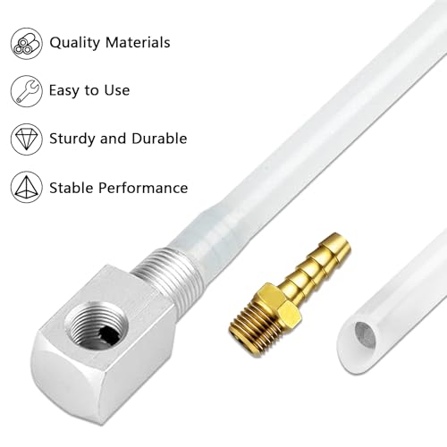 Image of Universal 12 inch Marine Fuel Tank Pickup Tube with Strainer, Polyethylene Fuel Pickup Tube with Brass Barb Connector, Fits Standard Universal Boat Fuel Tank, Replaces Part 7-0948