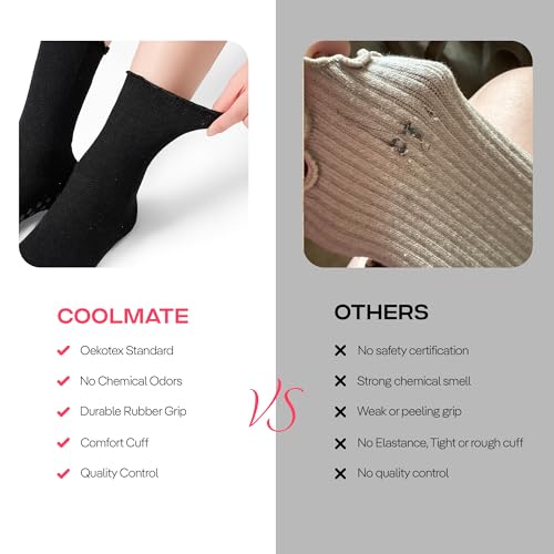 Image of CoolMate Pilates Socks - Non Slip Grip Socks for Women, Ruffle, Crew