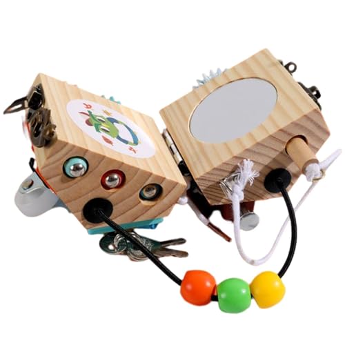 Cubo de actividad para bebés de 6 a 12 meses, Activity Cube | Actividad de madera Cube Baby Tissue Box Toy | Caja sensorial educativa, juguetes de viaje para niños pequeños para hogar, aviones, automó