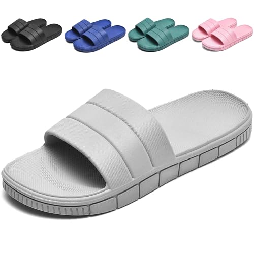 YoveGxlthrea Badeschuhe Damen Herren Hausschuhe Slippers Sommer Slide Pantoletten Badelatschen Strand Indoor/Outdoor Rut...