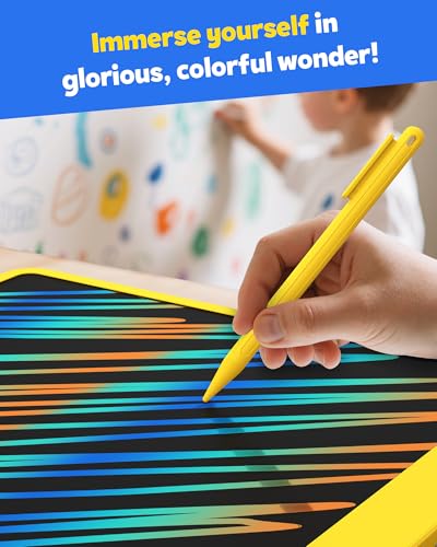 Image of TEKFUN LCD Writing Tablet for Adults, Large Doodle Board, 16 Inch Colorful Drawing Tablet Writing Pad, Toddler Toys for 3 4 5 6 7 8 9 Year Old Girls Boys Teen, Birthday Gifts for Kids (Yellow)