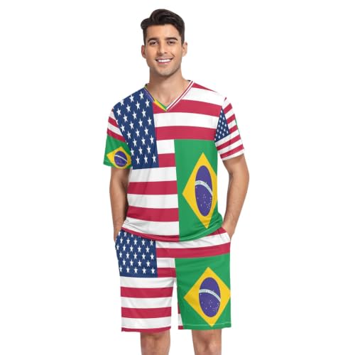 Camisa de pijama para hombre transpirable que evita el calor con motivos de la bandera