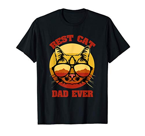 Vintage Retro Best Cat Dad Ever - Mejor Gato Papá Camiseta