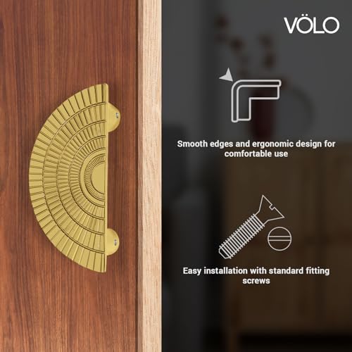Image of VOLO Main Door Handle - Zinc Alloy Pull Handle for Wooden, Glass & Metal Doors, Suitable for Home, Office & Hotel Entryways (Model: S-626, Pack of 1 Set) (Gold, 96MM (4 Inch))
