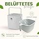 EcoBio Biomülleimer Küche - 7L Komposteimer Küche mit Deckel & Griff – Geruchsdicht & Spülmaschinenfest – Biotonne mit Sieb – Bio Mülleimer für Abfälle – Komposter Küche (Grau)