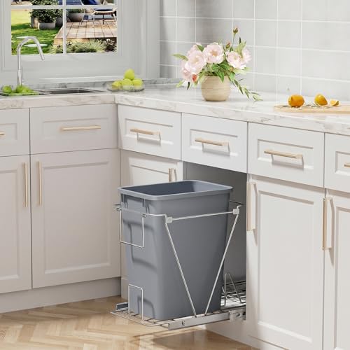 Image of 35 Quart Plastic Trash Can,9-Gallons Under Cabinet Waste Bin,1-Pack