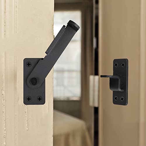Kswlor Flip Latch Lock,180°Design Heavy Duty Gate Latch With Padlock Hole,Safety Door Bolt Latch Lock Suitable For Wooden Fences,Barn Door Lock,Fence Gate,Shed Lock,Cabinet,Black (2 Pcs) #TOP5