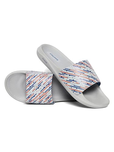 Image of CHUPPS X Mi Surge White & Navy Drift Orthopedic Slippers | Soft Footpharma Footbed | Breathable Ventilation Holes | Lightweight Flip Flops | Anti-Skid Chappals for Everyday For Mens