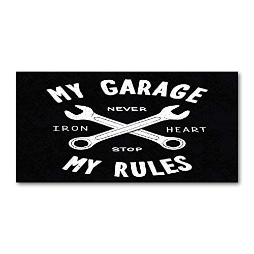Dosseret en verre 100x50 cm pour protéger le mur de cuisine style garage mécanique