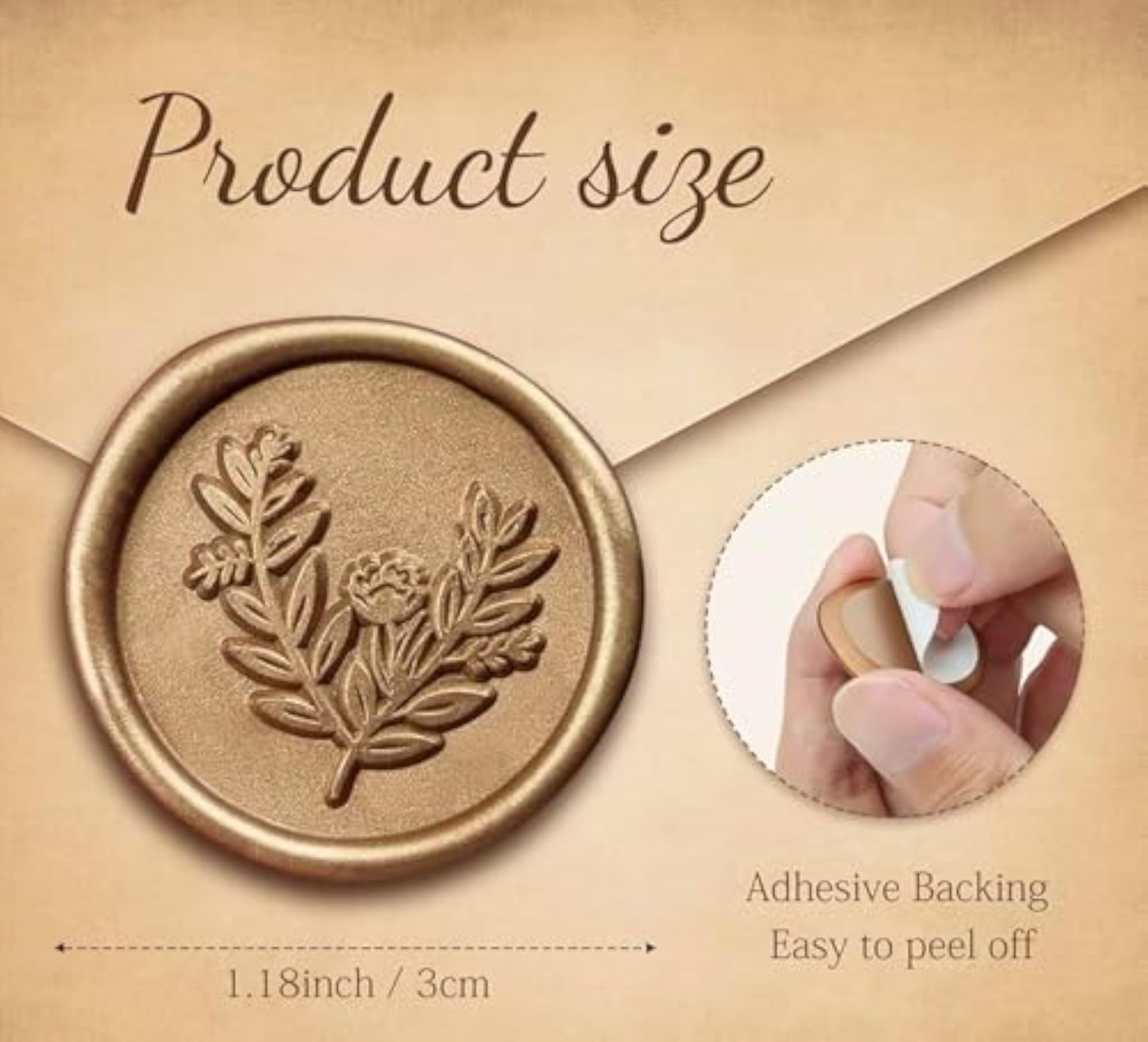 25mm Handcrafted Premium Quality Self Adhesive Wax Seals, 50 Pieces