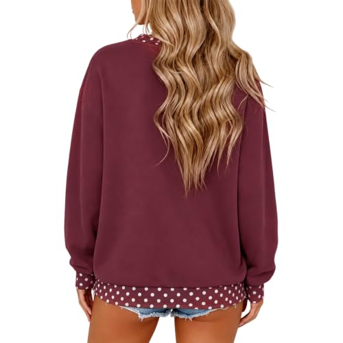 Christmas Sweatshirts for Women Crewneck Trendy Polka Dot Sweatshirt - image 2