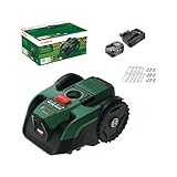 Bosch Tondeuse Robot sans Fil VISIMOW18V 200 (pour pelouses Jusqu’à 200 m², Largeur de Coupe: 18 cm, Hauteur de Coupe: 20 60 mm, avec Lames de Rechange, Batterie et Chargeur)
