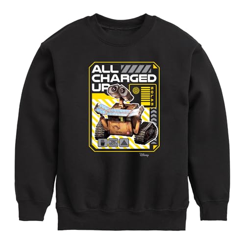 Disney Wall-E - All Charged Up - Toddler & Youth Crewneck Fleece Sweatshirt