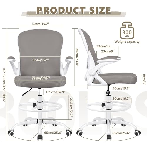 Winrise Drafting Chair, Tall Office Chair Ergonomic Standing Desk Chair thumb #2