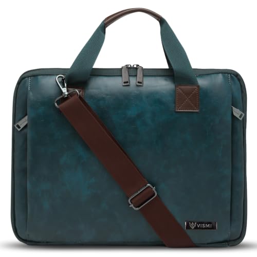 Image of VISMIINTREND Stylish Leather Laptop Bags for Men & Women | Office, Messenger, Shoulder, Handbag | Fits 13 inch,14 inch, 15.6 Inch Laptops, Macbook | Corporate Gifts for Men, Clients, Employees