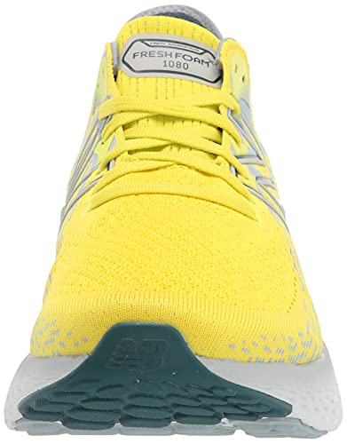 New Balance Tênis de corrida masculino Fresh Foam 1080 V11, Amarelo enxofre/ardósia clara, 8.5 Wide
