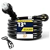 S7 50 Amp Generator Extension Cord,13FT STW 6/3 + 8/1 Power Cord,NEMA 14-50P to SS2-50R Twist Lock,Heavy Duty Cord with Organizer Lock Connectors