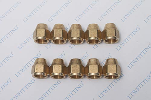 Ltwfitting HF41S8 Brass 1/2 Inch Od Short Sae 45 Deg Flare Nut,Brass Flare Tube Fitting thumb #1
