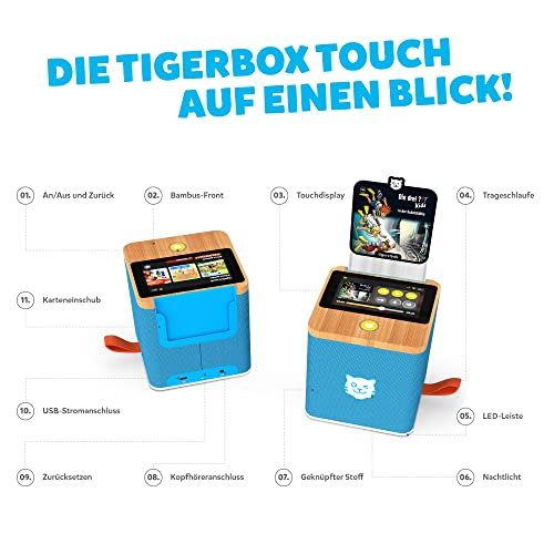 tigermedia- Boîte à Tigre Touch Detective Pack de démarrage Exclusif, TM0002S, Bleu, tigerbox/Ticket 14 Tage/2 Cards