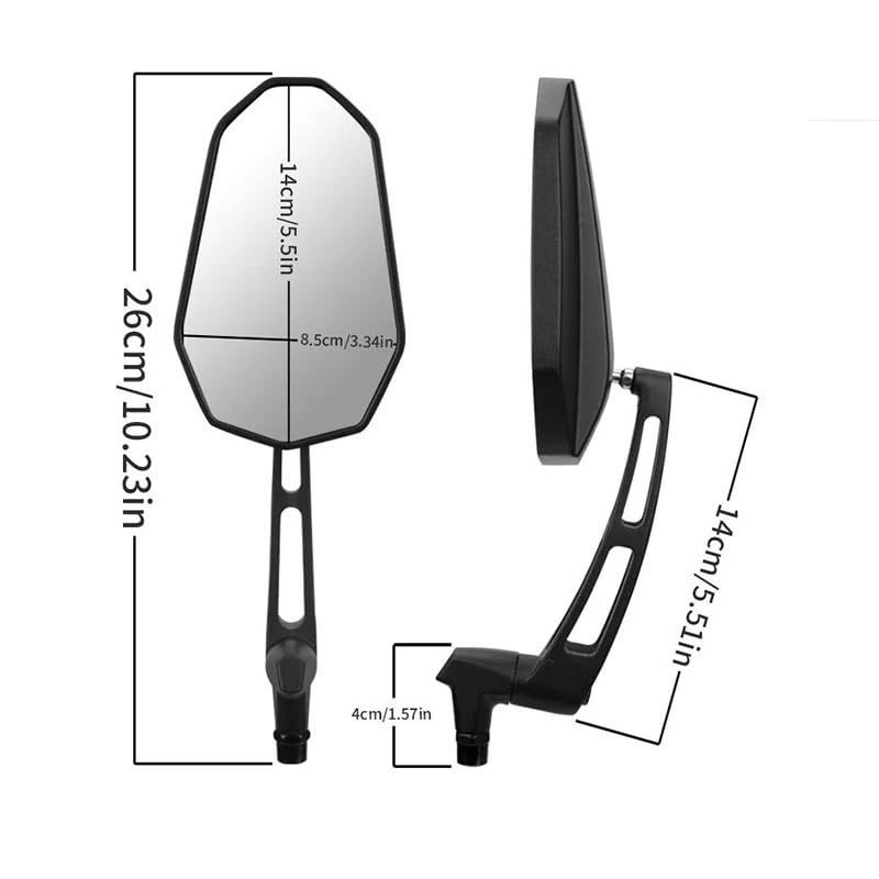 Retrovisor manillar scooter Espejos Retrovisores De Motocicleta Espejo Lateral Universal Compatible con KYMCO Para Downtown 350 G Dink 250 Para Xciting 400i Para Superdink CT350 Aluminio 8/10 Mm
