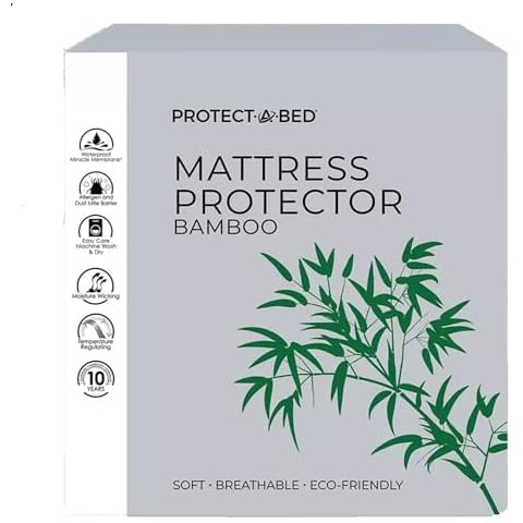 Protect-A-Bed, Rayon Made from Bamboo Waterproof Mattress Protector, Breathable, Noiseless, and Washable, Full Cover