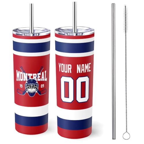 Image of ANTKING Montreal Tumbler 20oz Travel Mug Custom Name Number Gifts | Stainless Steel Insulated Coffee Cup for Men Women