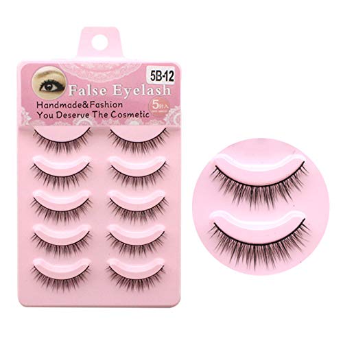 手作りつけまつげ 3D ナチュラル クロス 人気なふんわり ミンクつけまつげ 透明軸アイラッシュバリューパック 5ペア …