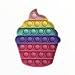 Pop It - Bubble Fidget Toy - Gioco Antistress Rilassante per Adulti e Bambini (Forma: Cupcake, Colore: Arcobaleno)