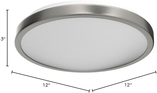 Miniatura 7 de JACKYLED Lámpara de techo LED de 12 pulgadas, 5 temperaturas de color, montaje empotrado, níquel cepillado, 20 W, 1260 lm, lámpara de techo