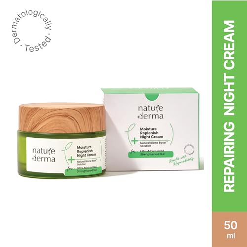 Image of Moisture Replenish Night Cream with Natural Biome-Boost� | Reduces Fine Lines & Wrinkles | Smoothens Rough Texture | Overnight Skin Moisturization| 50ml | Dermatologically Tested