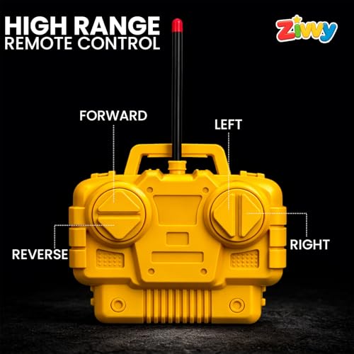 Image of Yellow Rechargeable Remote Control Car Toy, RC Racing Vehicle for Children, High Speed, 3D LED Light Car, Kids Battery Car, RC for Boys & Girls, Toys for Kids, Birthday Gift for Boys and Girls