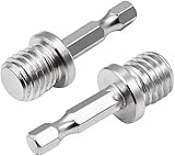 2Pcs Silver Outer Conversion Rod M10+M14 Woodworking Hex Socket Adapter Converter Impact Power Drill Sockets Adapter Setsdrill Chuck Hex Shank Converter Drill Chuck Power Drill Parts,Accessories