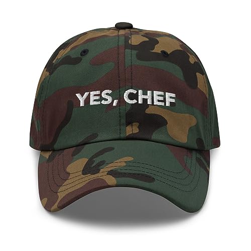The Bear Yes Chef Hat, Yes Chef Ha (Embroidered Dad Hat) Green Camo