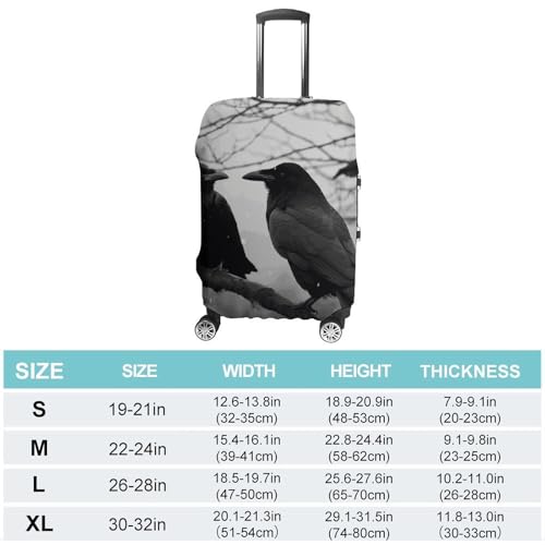 Crow Birds Printed Luggage Cover Protector, Fits 18-32 Inch Luggage2