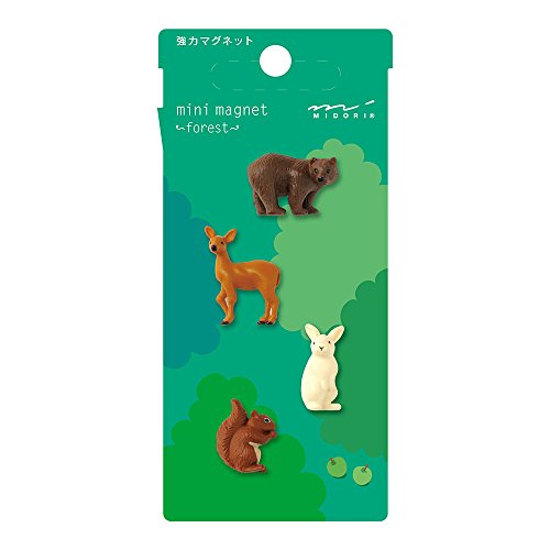 Midori Mini Magnet, Forest Animals (49758006), Assorted