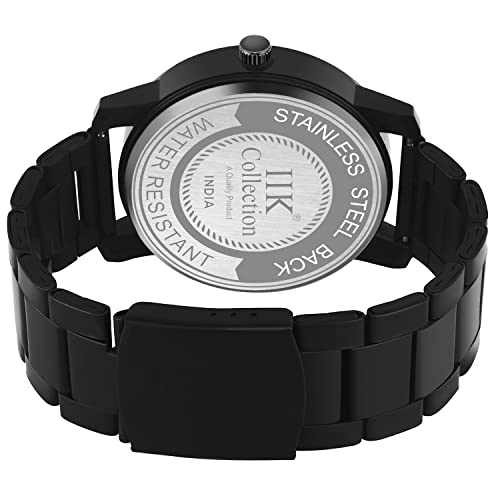 Image of IIK COLLECTION Watches for Men Round Numerical Dial |Analogue Quartz Movemnet Mens Watch|Long Battery Life|Stainless Steel Adjustable Bracelet Black Chain with Long Lasting Polish| Watches for Boys