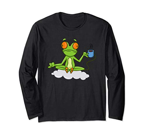 Funny Peace Frog Yoga Gift Yogi Namaste Om Meditation Zen Long Sleeve T-Shirt