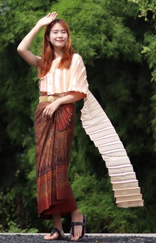 RaanPahMuang Thailand Eastern Isaan Style Ladies Wrap Skirt Sarong Woven Art2